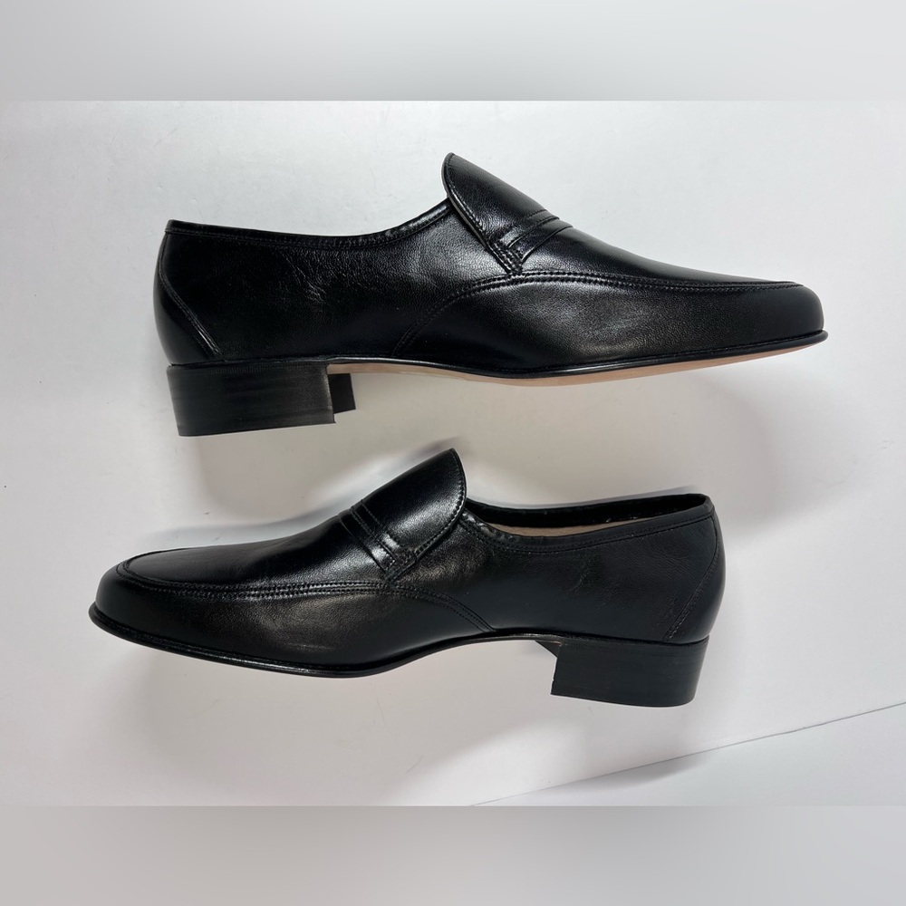 Bally size 9 men’s slip on loafers black leather Switzerland Sligo NWOT - Picture 12 of 15